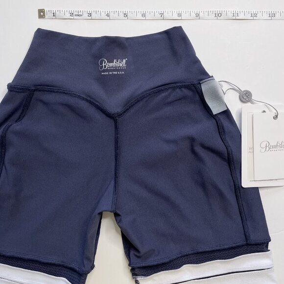 NWT BOMBSHELL SPORTSWEAR Perform Thigh High Leggings “Twilight Blue” Small - Picture 5 of 8